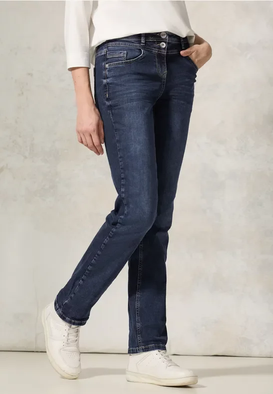 Thumbnail - Cecil Damen Straight Leg Jeans in Blau, Gr: 28