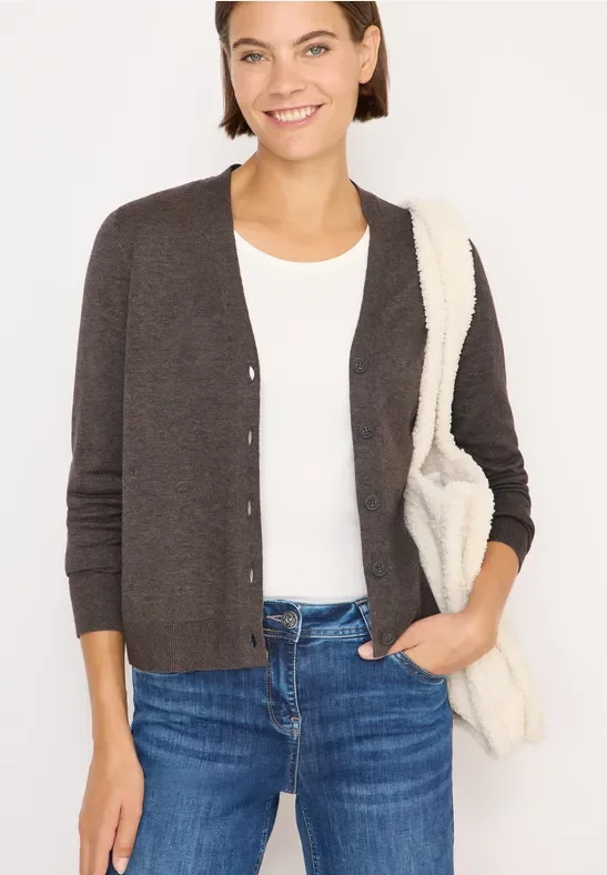 Cecil Damen V-Neck Cardigan in Braun, Gr: S