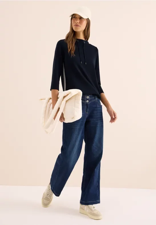 Thumbnail - Cecil Damen Shirt mit Gallonstreifen in Blau, Gr: XXL