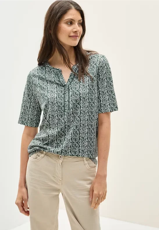Thumbnail - Cecil Damen Shirt im Tunika-Look in Grün, Gr: M