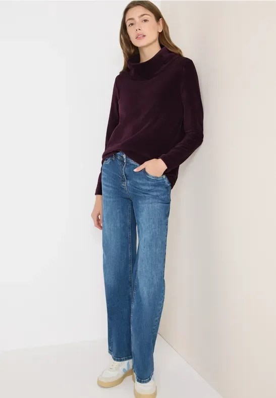 Cecil Damen Cord Shirt mit großem Kragen in Rot, Gr: XXL