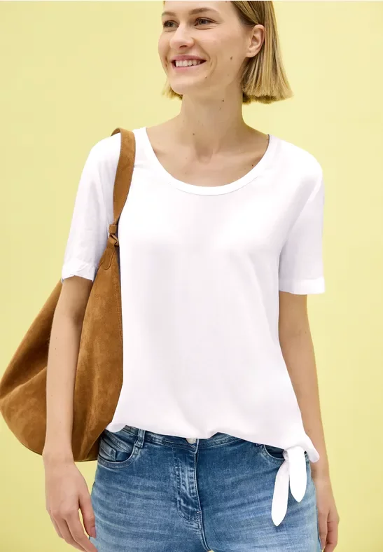 Thumbnail - Cecil Damen Bluse mit Knotendetail in Weiß, Gr: L