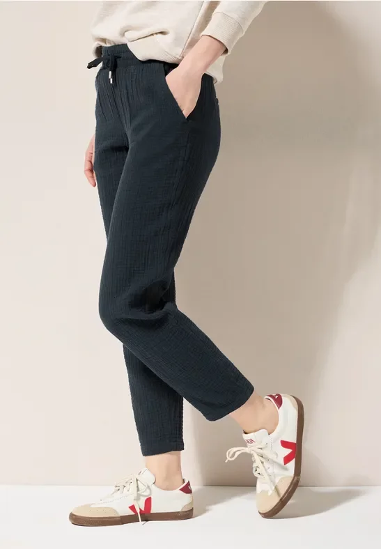 Cecil Damen Musselin Hose in Blau, Gr: M