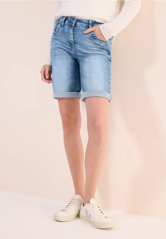 Thumbnail - Cecil Damen Casual Fit Jeansshorts in Blau, Gr: 32