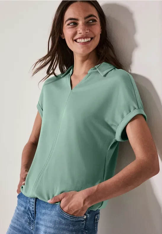 Cecil Damen Softes Poloshirt in Grün, Gr: XS