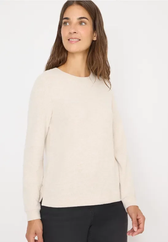 Cecil Damen Kuscheliges Shirt in Beige, Gr: XL