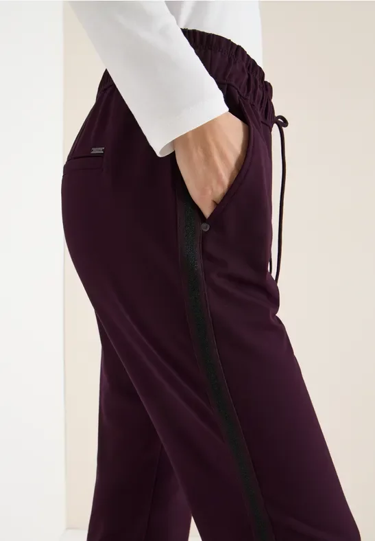 Cecil Damen Hose mit Glitzer-Tape in Rot, Gr: XXL