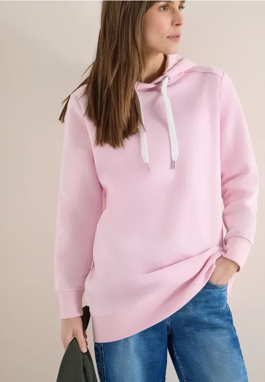 Cecil Damen Langer Hoodie in Rosa, Gr: 3XL