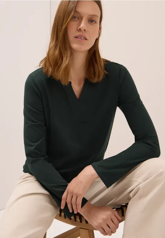 Cecil Damen Shirt im Tunika-Look in Grün, Gr: XL