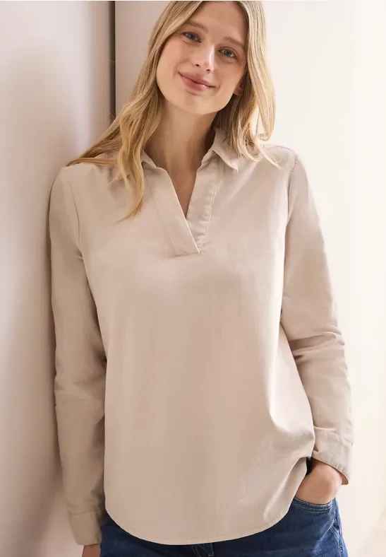 Cecil Damen Cordbluse in Beige, Gr: XXL