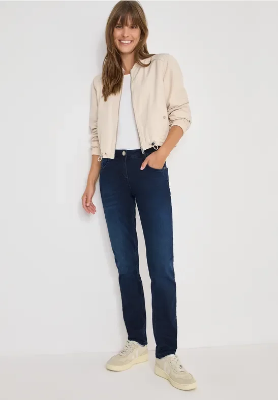 Cecil Damen Slim Fit Jeans in Blau, Gr: 29