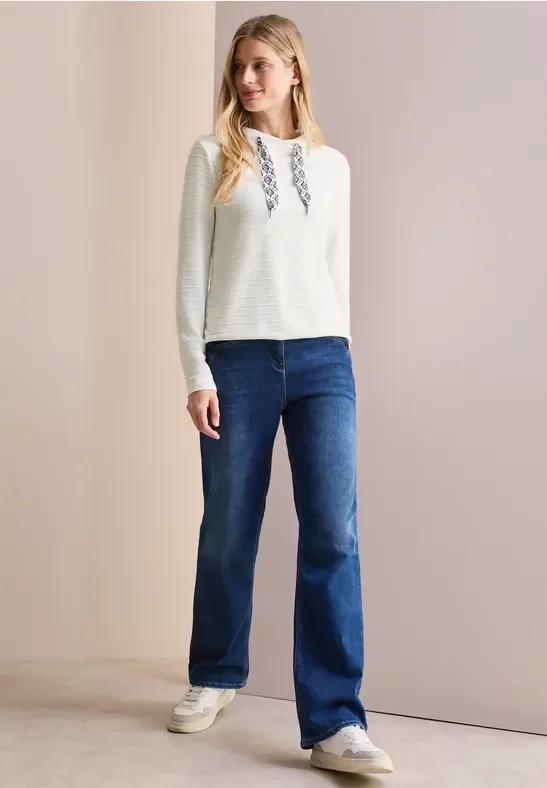 Thumbnail - Cecil Damen Ottomanshirt in Weiß, Gr: M