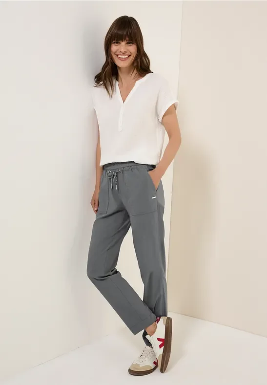 Thumbnail - Cecil Damen Casual Fit Hose in Grau, Gr: XXL