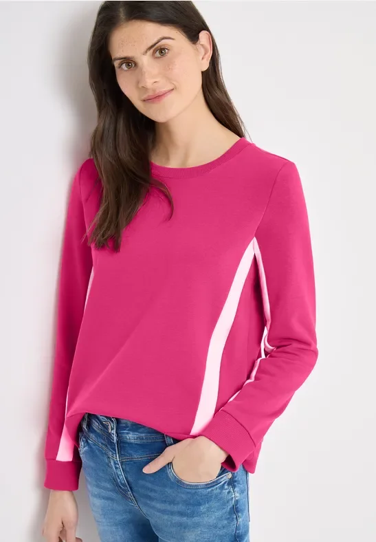 Cecil Damen Colorblock Sweatshirt in Pink, Gr: L