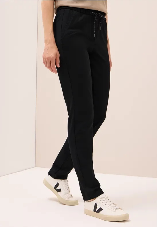 Cecil Damen Casual Fit Hose in Schwarz, Gr: XS