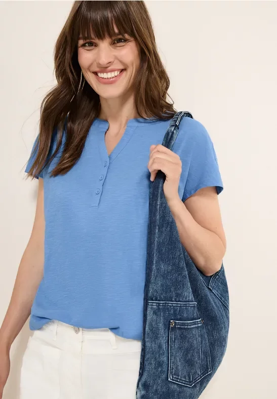 Thumbnail - Cecil Damen Shirt im Tunika-Look in Blau, Gr: XXL