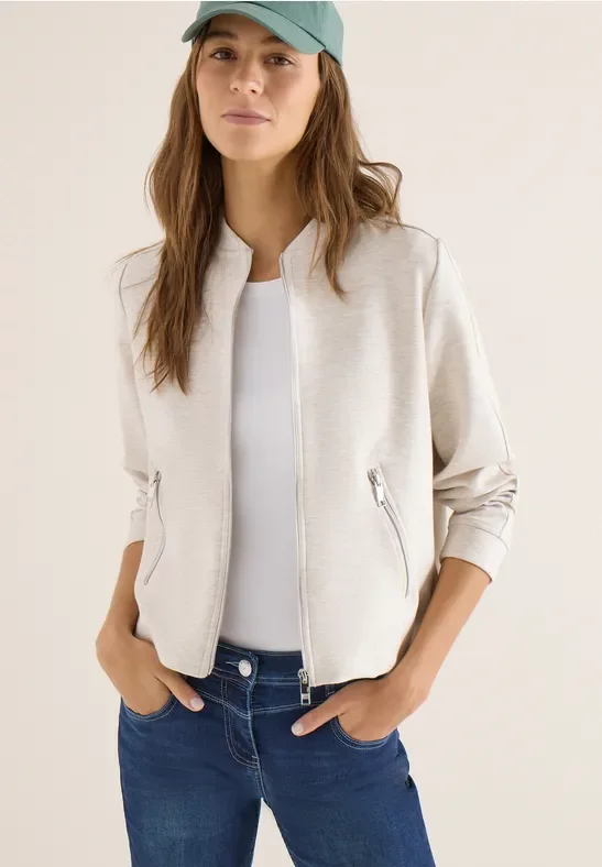 Cecil Damen Sweat Blouson in Beige, Gr: S