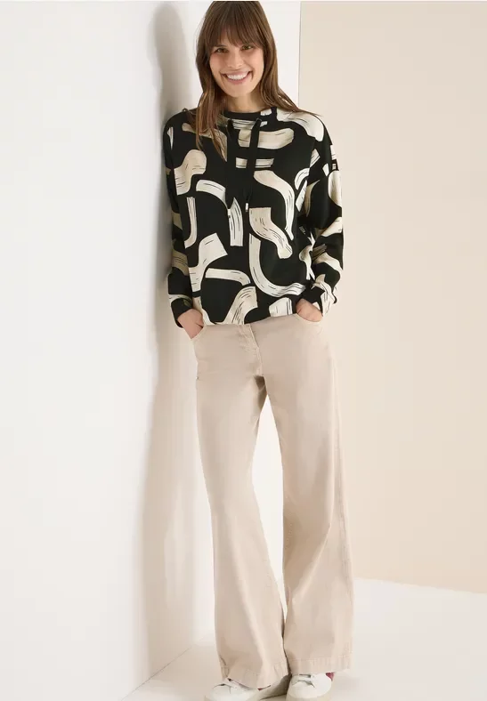 Cecil Damen Gemustertes Shirt in Grün, Gr: M