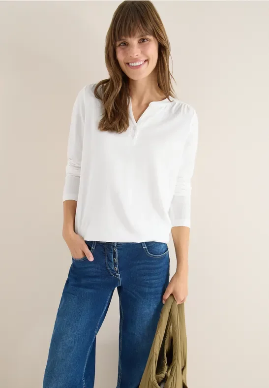 Thumbnail - Cecil Damen Shirt im Tunika-Look in Weiß, Gr: XXL