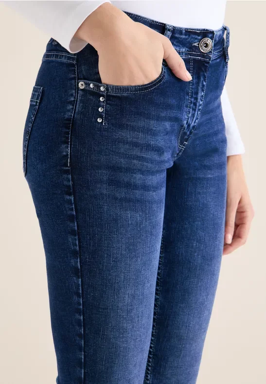 Cecil Damen Slim LegJeans in Blau, Gr: 29