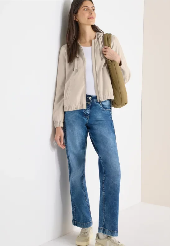 Cecil Damen Hoodie Jacke in Beige, Gr: 3XL