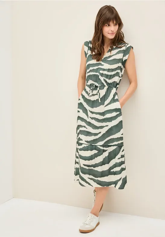 Thumbnail - Cecil Damen Gemustertes Volant-Kleid in Grün, Gr: S