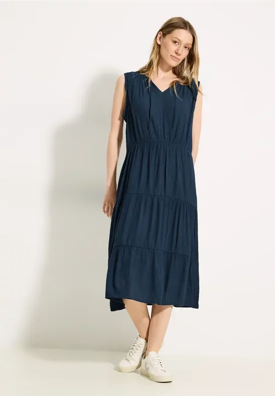 Cecil Damen Struktur Midikleid in Blau, Gr: XXL