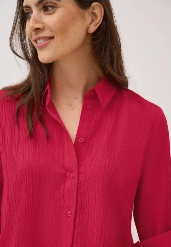 Thumbnail - Cecil Damen Hemdbluse mit Struktur in Rot, Gr: XXL