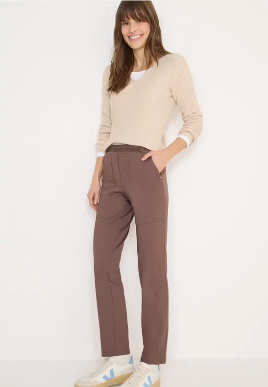 Cecil Damen Hose im Causal Fit in Beige, Gr: S