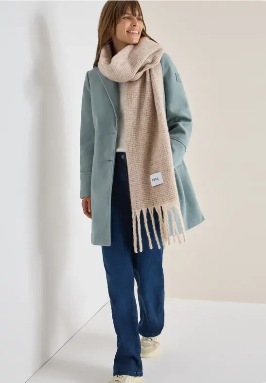 Cecil Damen Kuscheliger Schal in Beige, Gr: One size