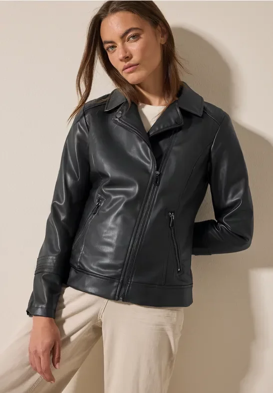 Cecil Damen Biker Jacke in Schwarz, Gr: XS