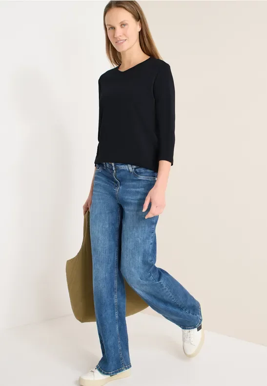 Cecil Damen Basic T-Shirt in Schwarz, Gr: L