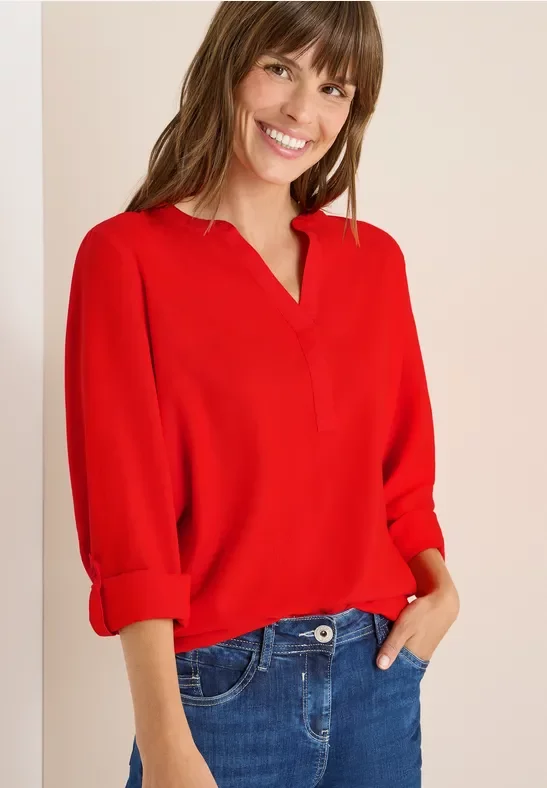 Thumbnail - Cecil Damen Bluse in Unifarbe in Orange, Gr: M