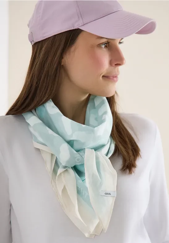 Cecil Damen Diamant Tuch in Grün, Gr: One size