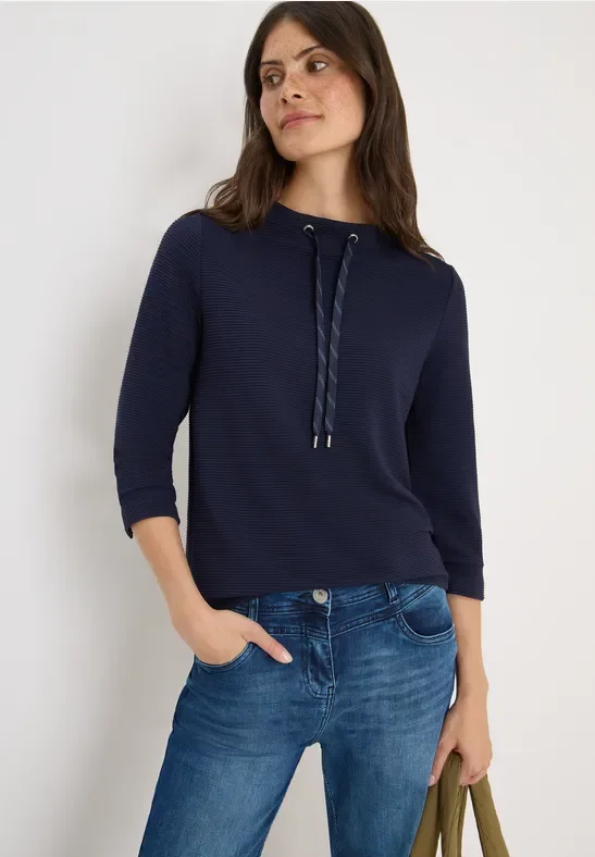 Cecil Damen Ottoman Shirt in Blau, Gr: XXL