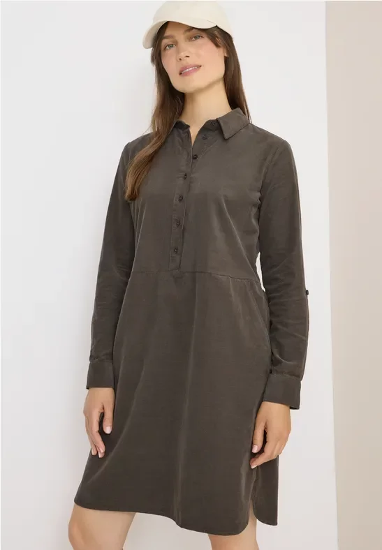 Cecil Damen Cordkleid in Unifarbe in Braun, Gr: 3XL