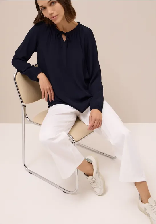 Cecil Damen Crepe Bluse in Blau, Gr: XL