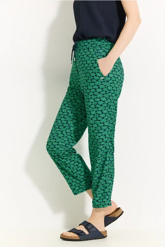 Thumbnail - Cecil Damen 7/8 Hose mit Print in Grün, Gr: XL