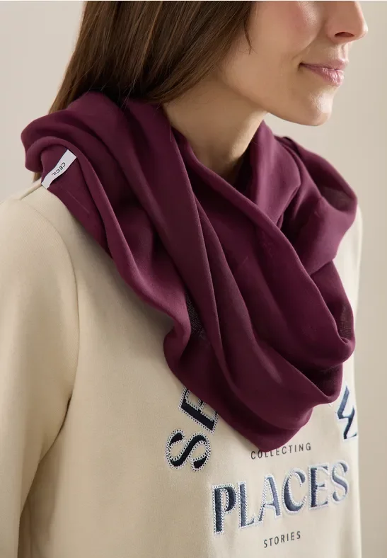 Cecil Damen Loop Schal in Unifarbe aus Viskose in Rot, Gr: One size
