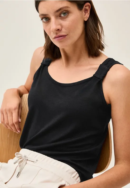 Cecil Damen Top in Strick-Optik in Schwarz, Gr: S