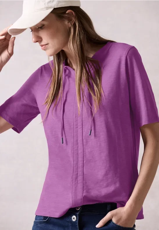 Cecil Damen Flammgarn Tunikashirt in Lila, Gr: XS