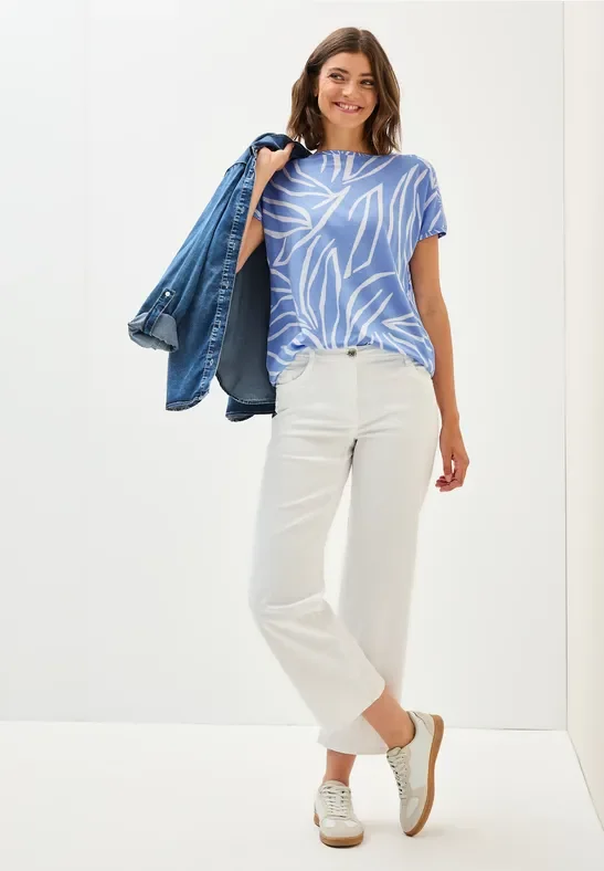Thumbnail - Cecil Damen Print-Mix Shirt in Blau, Gr: XXL