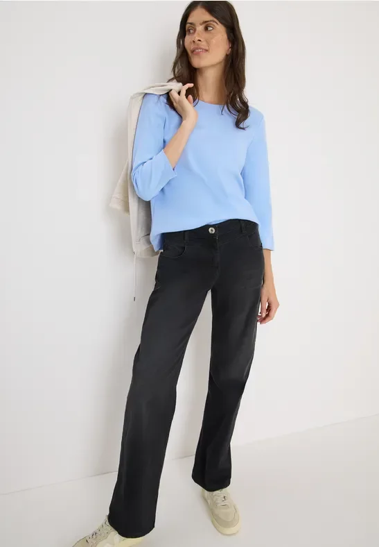 Thumbnail - Cecil Damen Shirt mit Rippstruktur in Blau, Gr: M