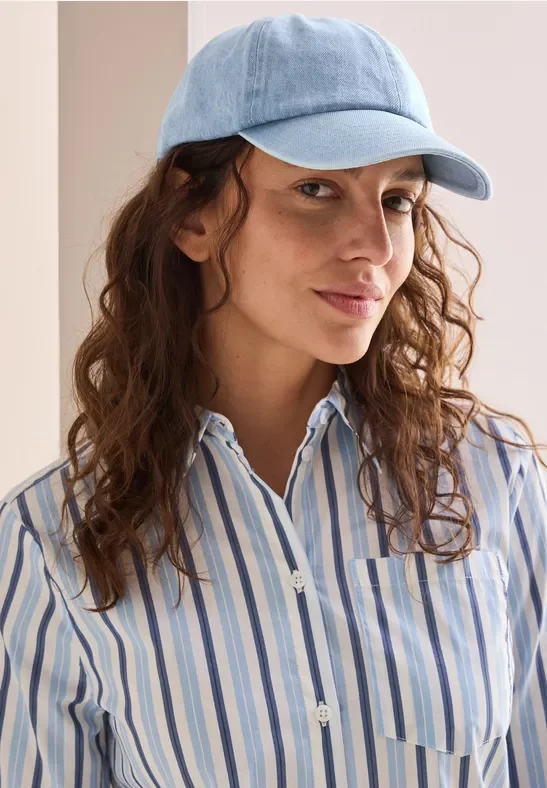 Cecil Damen Denim Cap in Blau, Gr: One size