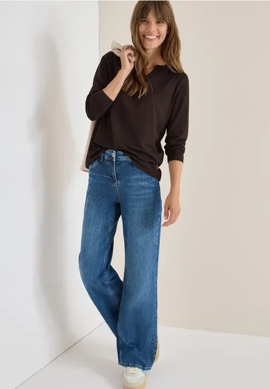 Cecil Damen Shirt im Tunika-Look in Braun, Gr: S