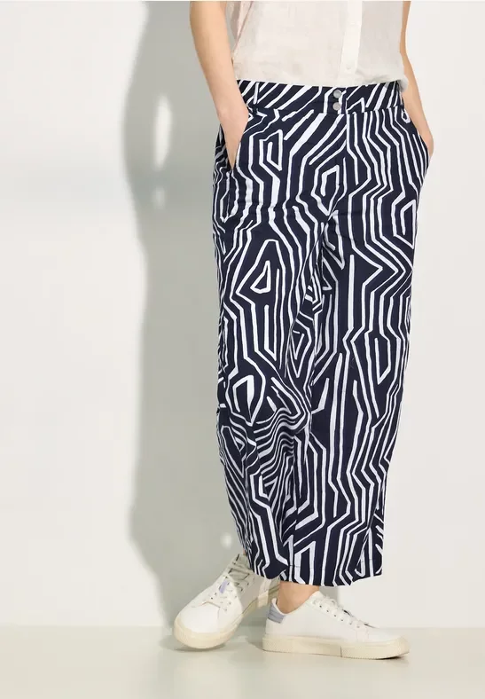 Cecil Damen Loose Fit Hose in Blau, Gr: S