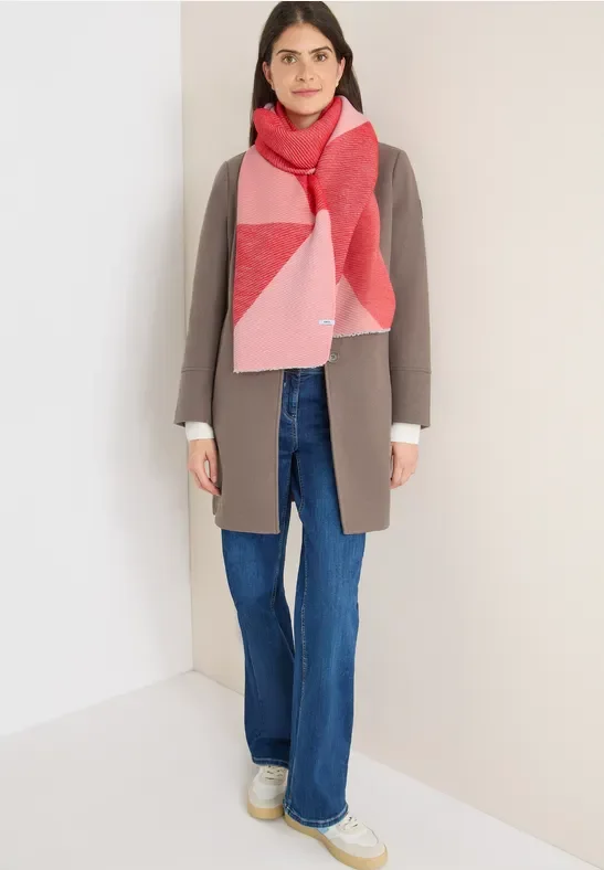 Cecil Damen Kuscheliger Plissée Schal in Orange, Gr: One size