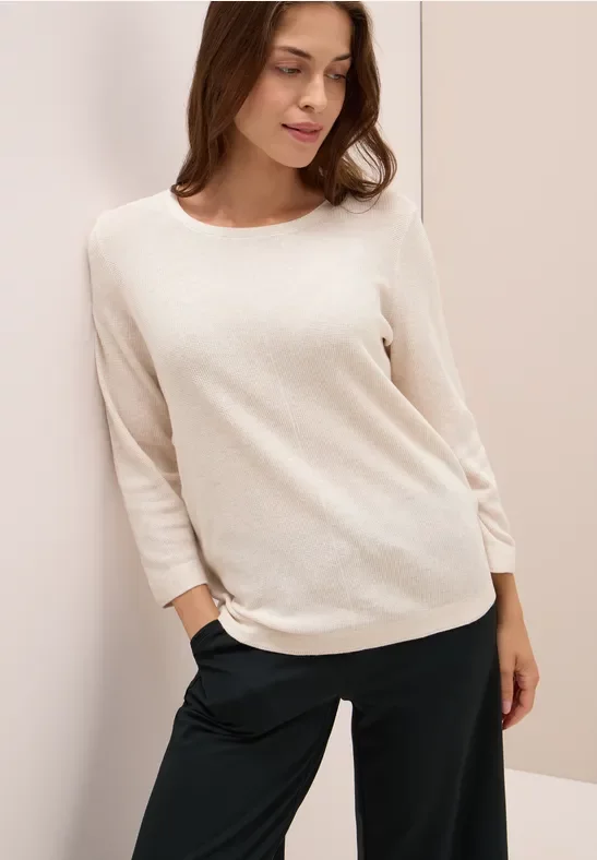 Thumbnail - Cecil Damen Rundhals Strickpullover in Beige, Gr: L