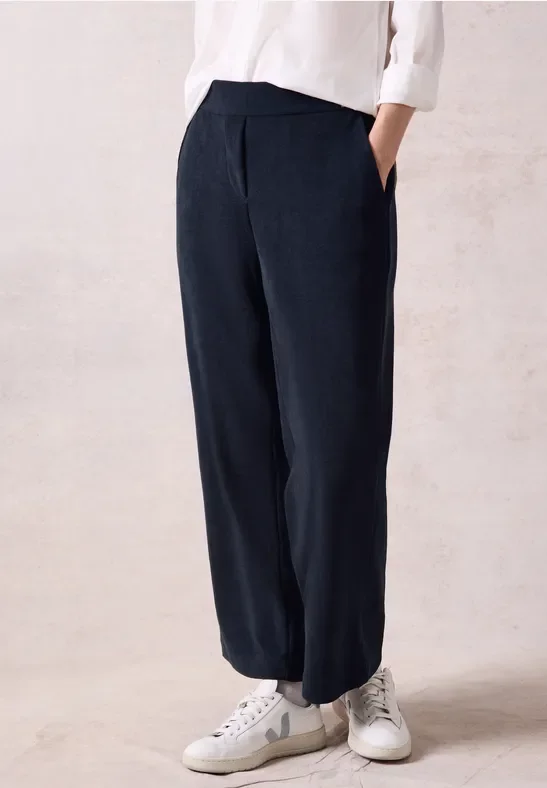 Cecil Damen Cord-Hose im Loose Fit in Blau, Gr: L