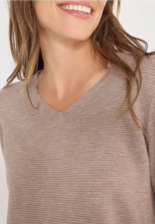 Thumbnail - Cecil Damen V-Neck Pullover in Beige, Gr: S